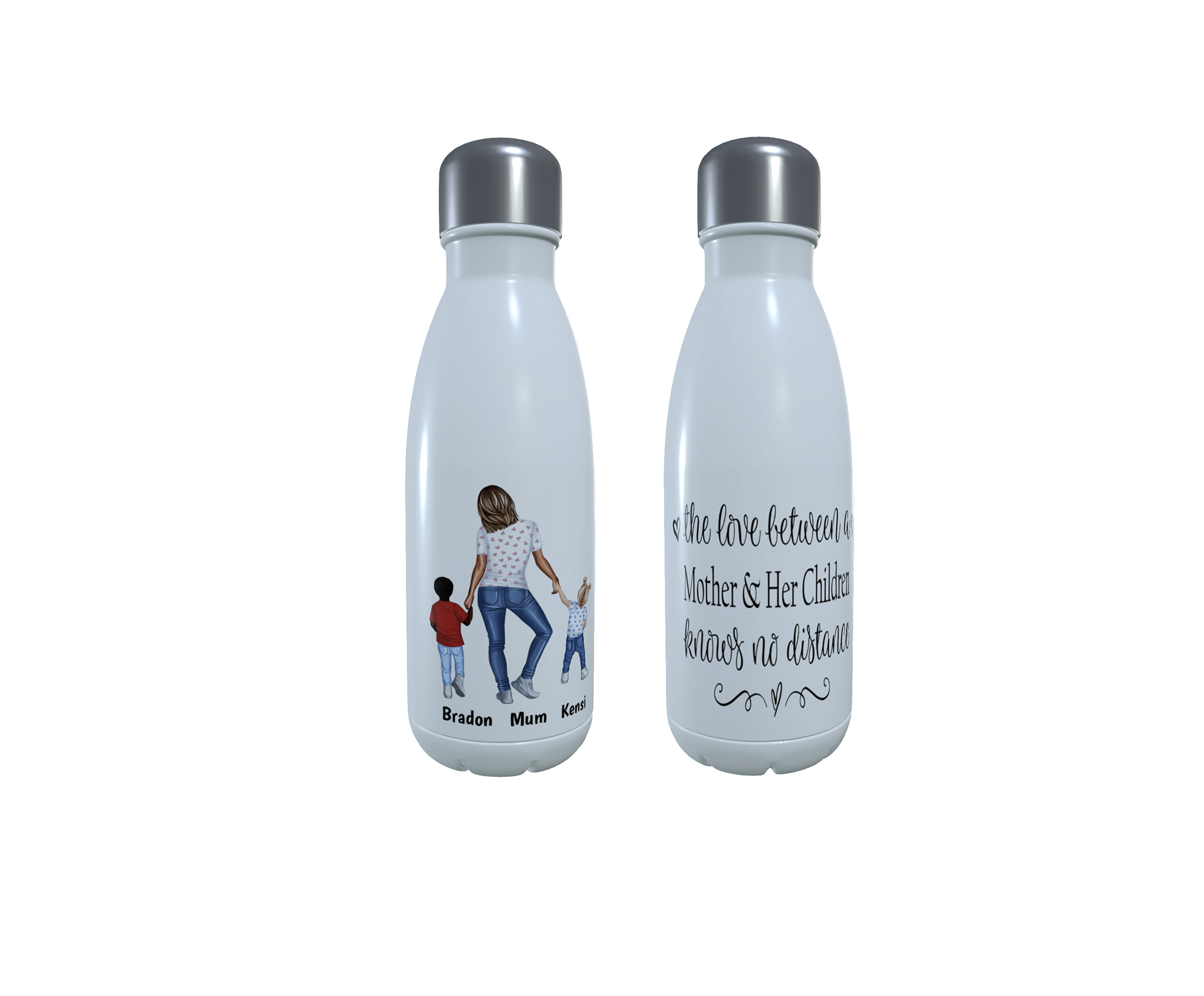 Mother & Children Water Bottle, Personalised Mothers Day Gift